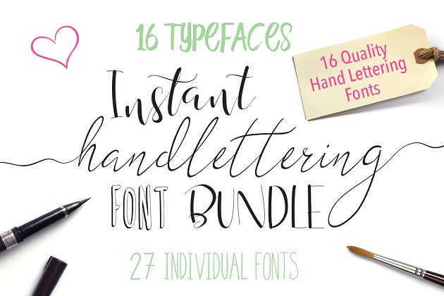 手绘字体 Font Bundle – Instant Hand Lettering