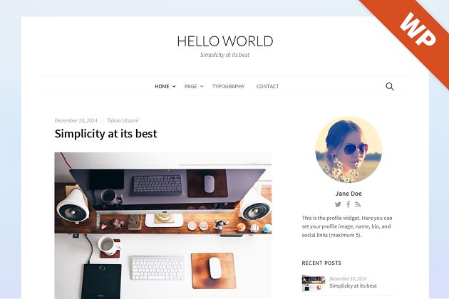 简单的个人WordPress主题模板 Hello World – WordPress Theme