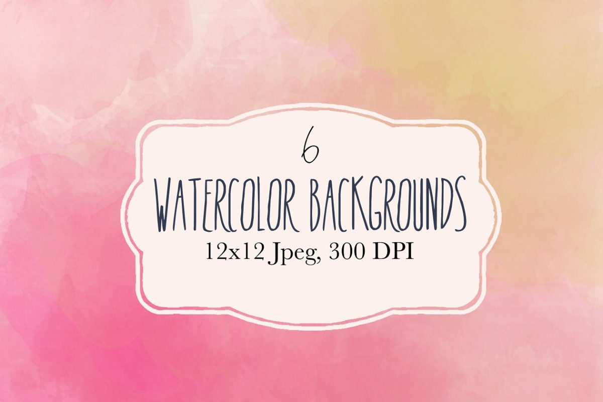6个粉红的水彩背景纹理素材 6 Pink watercolor backgrounds