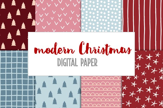 圣诞节元素背景 Christmas digital paper
