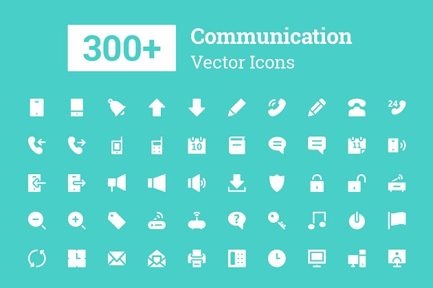 通讯矢量图标素材 300+ Communication Vector Icons