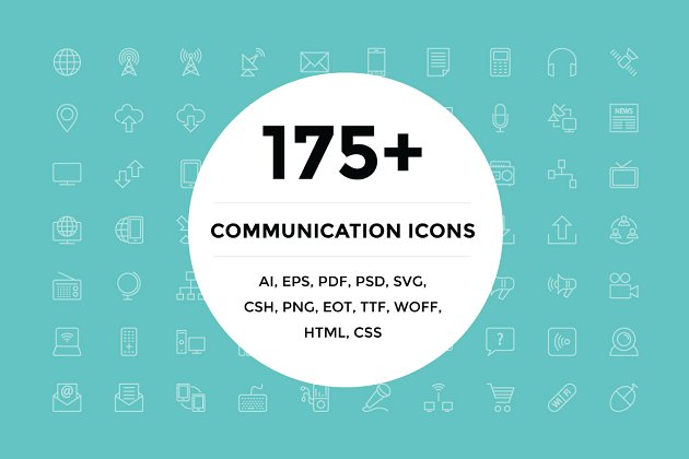 沟通图标素材 175+ Communication Icons