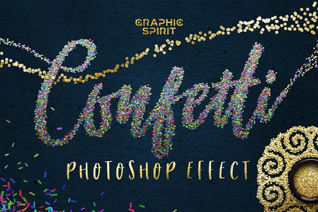 五彩纸屑Photoshop动作集 ✨ Confetti Photoshop Actions Set