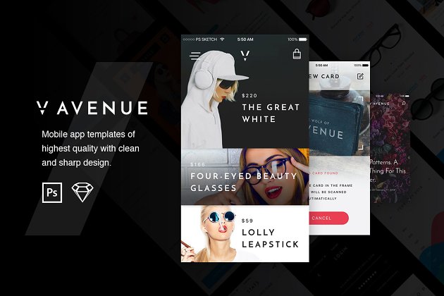 时尚服饰电商工具包 5th Avenue Mobile App UI Kit