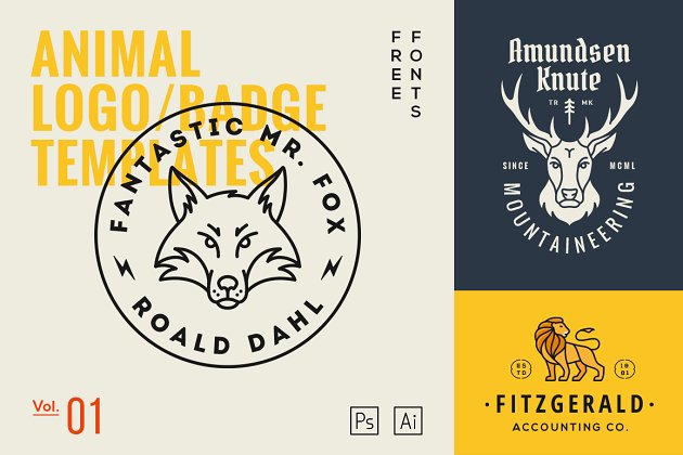 动物logo素材模板 Animal Logo/Badge Templates Vol.1