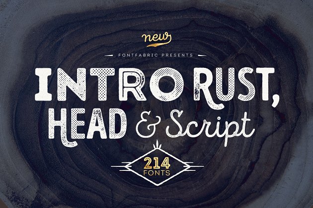 简单的214种字体包 Intro Rust – pack of 214 fonts