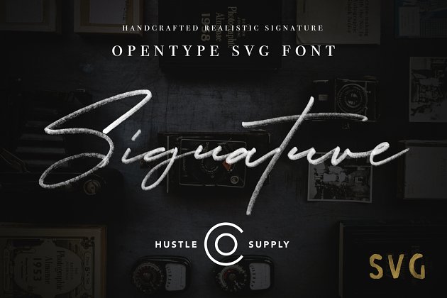 草书字体设计 JV Signature SVG – Opentype SVG