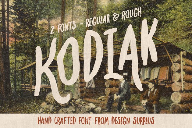 复古手写字体 Kodiak Font (Regular + Rough)