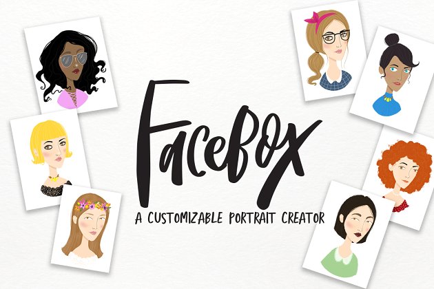 自定义肖像脸框插画 Custom Portrait Creator Facebox