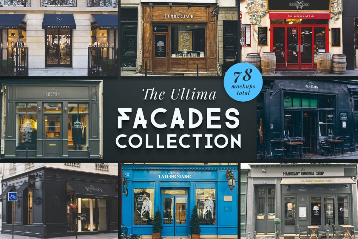 店面招牌样机模型 The Ultima Facades Collection