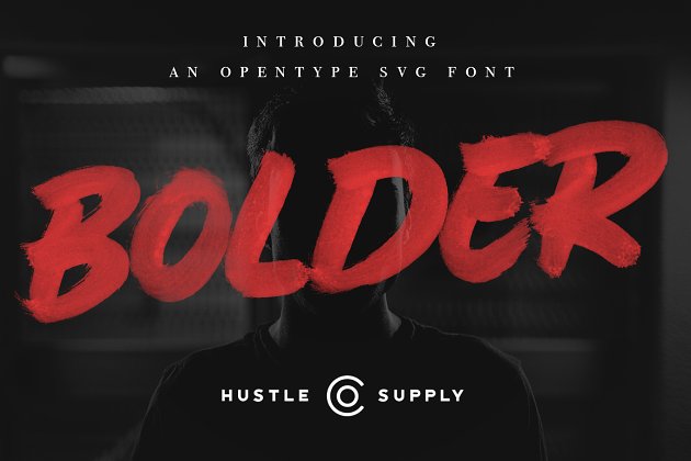 粗体笔刷字体 BOLDER – Smallcaps SVG Brush Font