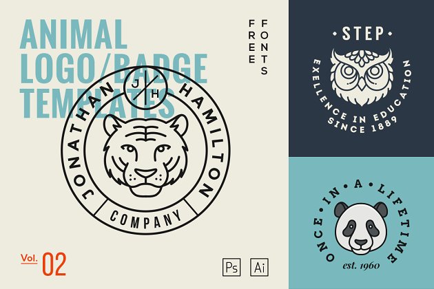 动物品牌LOGO设计模板 Animal Logo/Badge Templates Vol.2