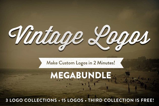 经典的logo字体 Vintage Logo Collection MegaBundle