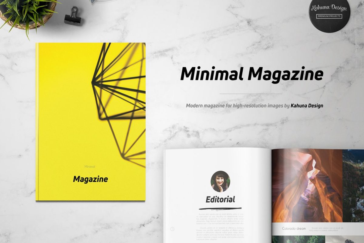 通用的极简主义画册杂志模板 Minimal Universal Magazine