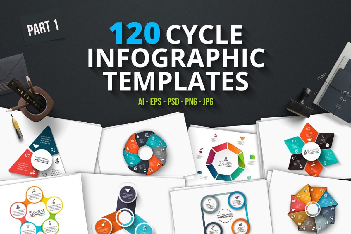 120个环形信息图形(第1部分) 120 cycle infographics (part 1)
