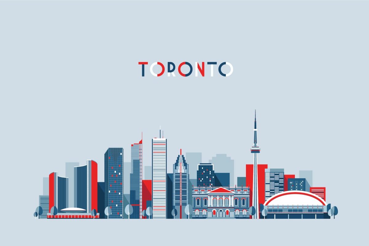 加拿大多伦多矢量图形素材 Toronto skyline, Canada