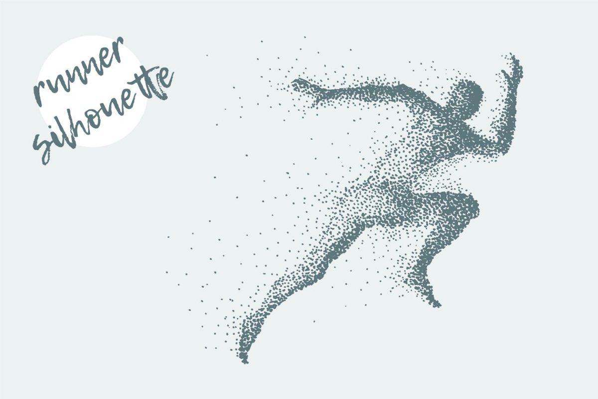 跑步者运动插画 Silhouette of a runner