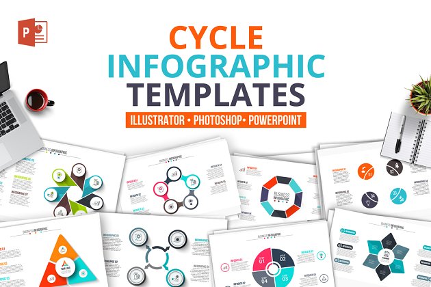 PPT专用圆形信息图标套装 Cycle infographics templates