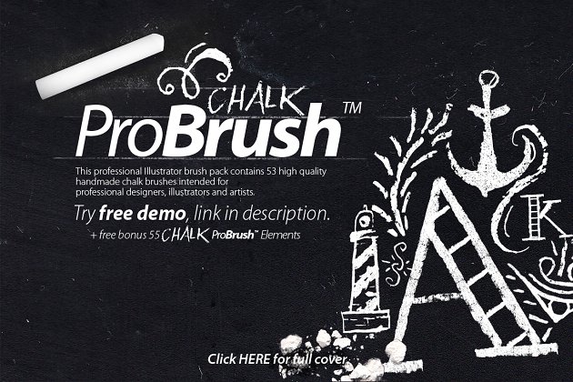 粉笔笔刷元素 Chalk ProBrush™ + Bonus Elements