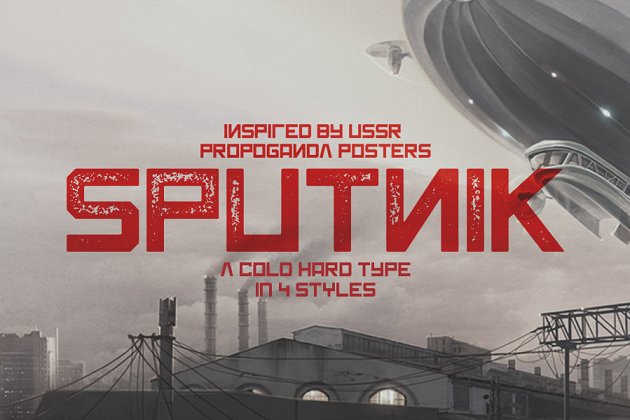 人造卫星风格的字体 Sputnik Typeface