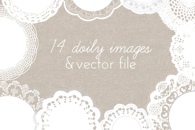 蕾丝花边剪贴画 Doily Vector – Doily Clip Art