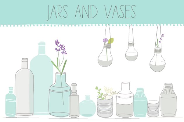 罐子和花瓶插画图表 Jars and Vases Clip Art