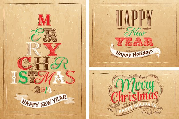 圣诞主题插画集 Merry Christmas Lettering Collection