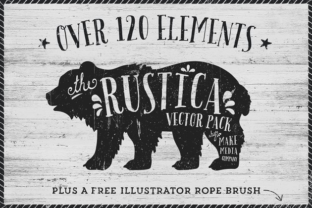 熊矢量插画 Rustica Vector Pack Vol. 1