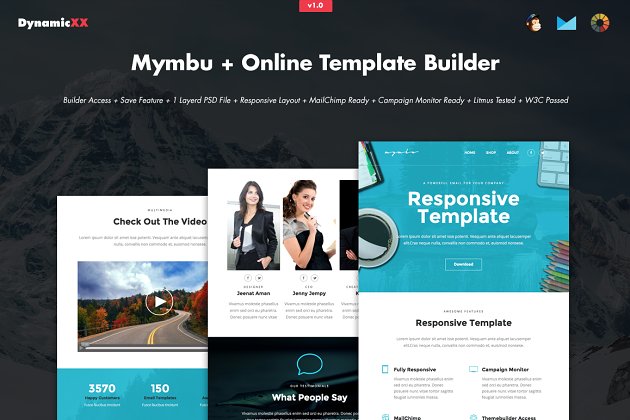 邮件网页模板ui素材  Mymbu + Online Template Builder