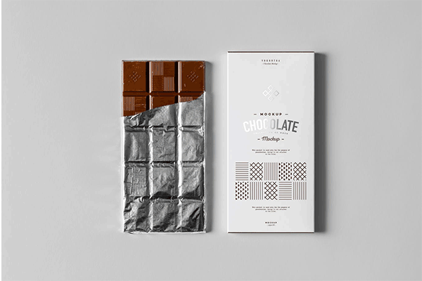 高品质的时尚高端质感的巧克力可可食品包装VI样机展示模型mockups