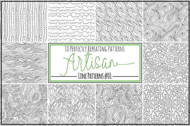 工匠线条图案背景纹理 Artisan Line Repeat Patterns