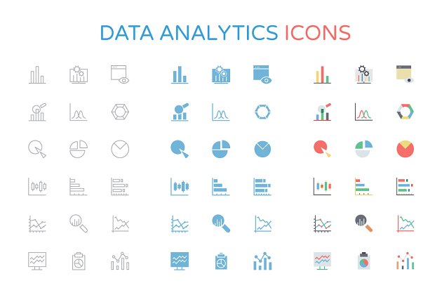 数据分析图表图标设计 Data Analytics Icons