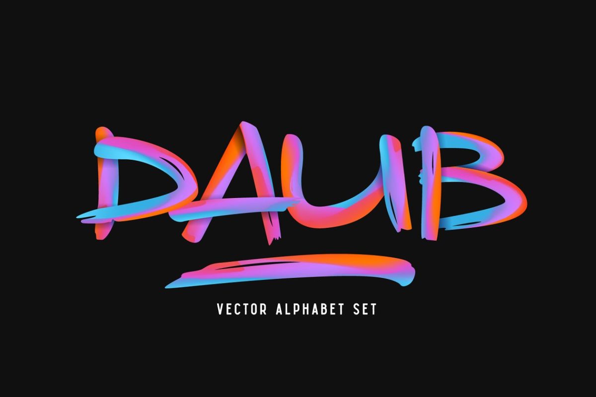时尚字体素材 Vector typeface "Daub"