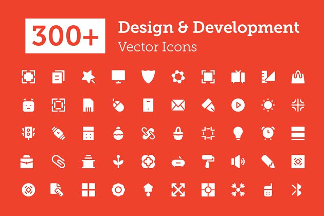 300+设计和开发矢量图标 300+ Design and Development Icons