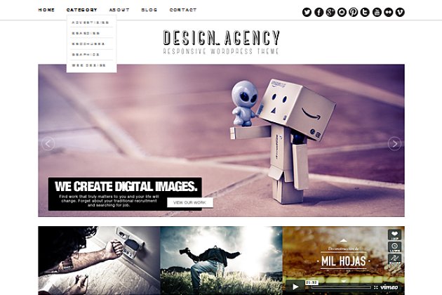 设计公司响应式网页主题模版 Design Agency Responsive WordPress