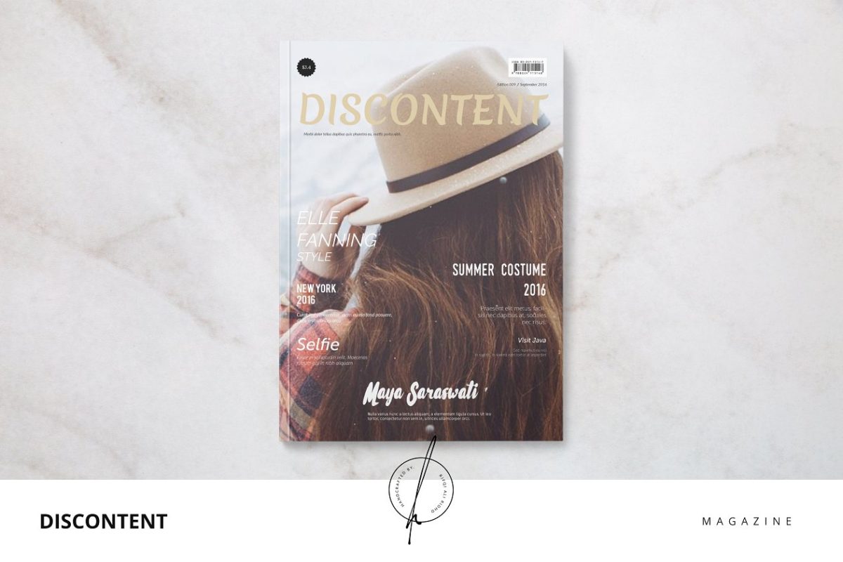 精装图片杂志设计模板indd Discontent Magazine