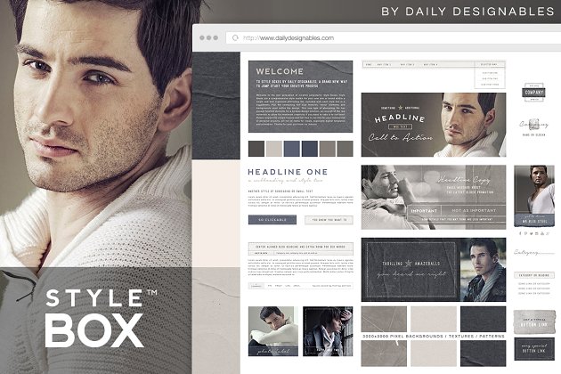 时尚官网博客图形/网站工具包2 StyleBox Blog Graphics/Website Kit 2