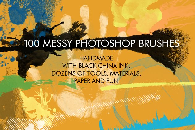 100个凌乱的Photoshop笔刷 100 Messy Photoshop Brushes