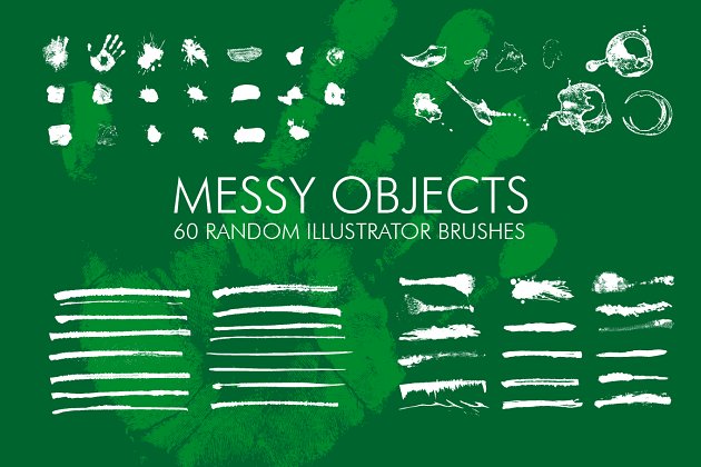 60个随机的Ai笔刷 60 Messy Illustrator Brushes