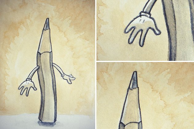 铅笔素描插画 pencil
