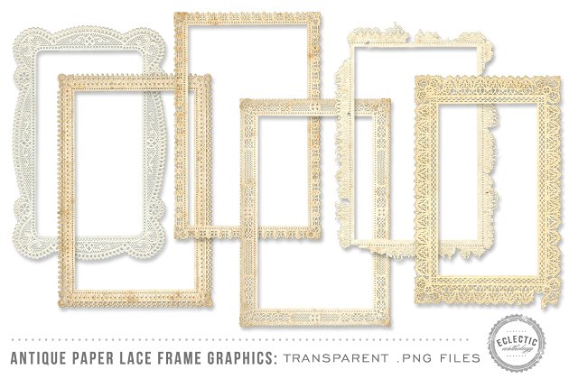 复古画框素材 Antique Paper Lace Frames