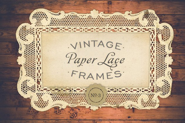 经典蕾丝设计画框 Antique Paper Lace Frames No. 3