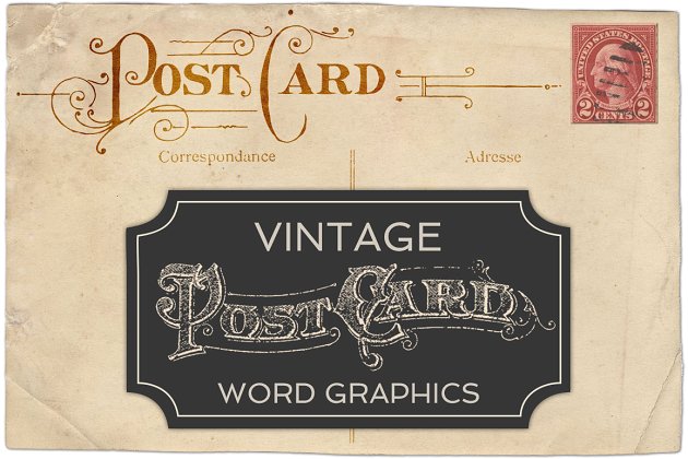 经典明信片 Vintage Postcard Word Vectors