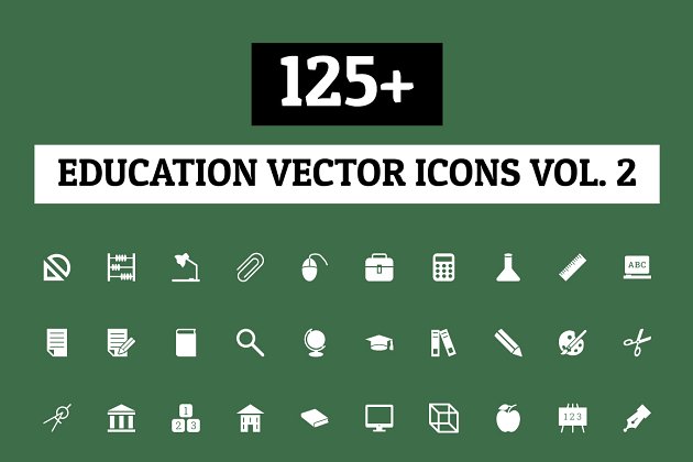 教育矢量图标素材 125+ Education Vector Icons – Vol 2