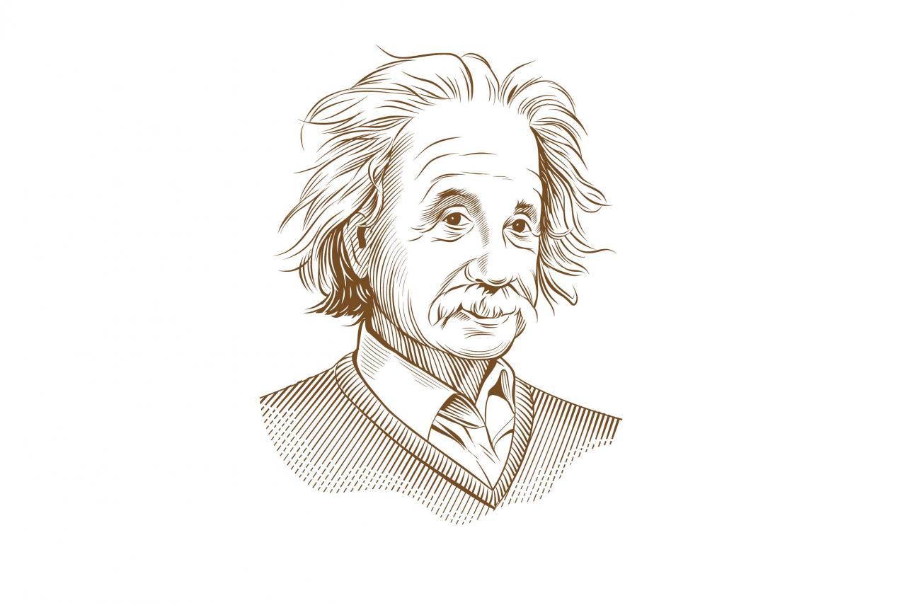 爱因斯坦素描画图片