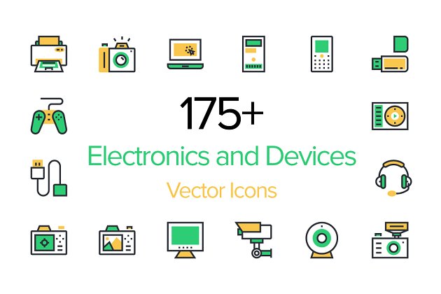 175+电子矢量图标下载 175+ Electronics Vector Icons