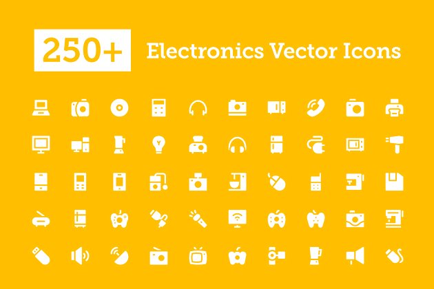 电器矢量图标素材 250+ Electronics Vector Icons