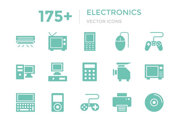 175+电子矢量图标 175+ Electronics Vector Icons