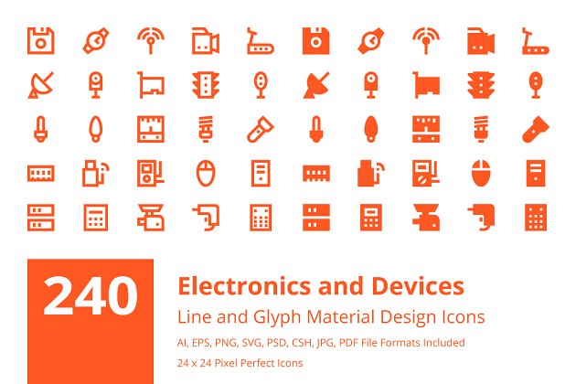 电子和设备图标下载 240 Electronics and Devices Icons