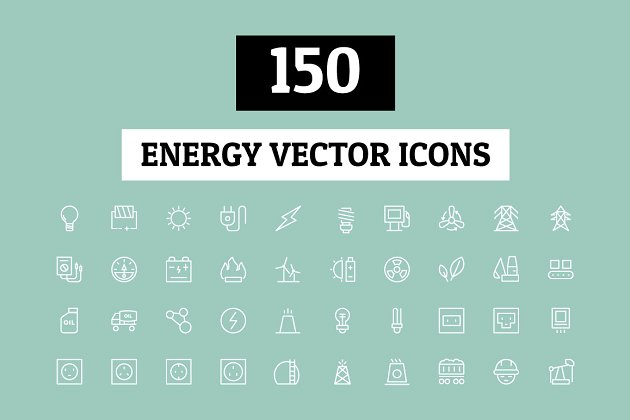 能源矢量图标 150 Energy Vector Icons